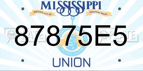 87875E5 Mississippi License Plate
