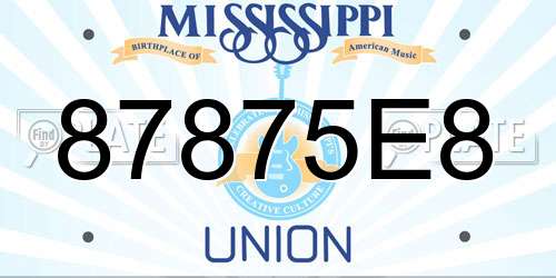 87875E8 Mississippi License Plate