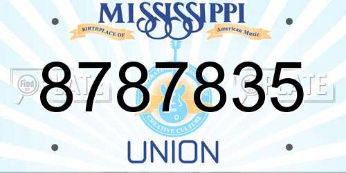 8787835 Mississippi License Plate