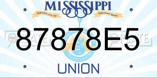 87878E5 Mississippi License Plate