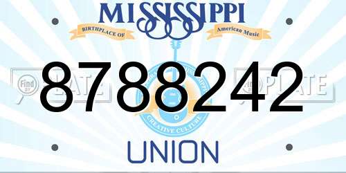 8788242 Mississippi License Plate