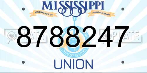 8788247 Mississippi License Plate
