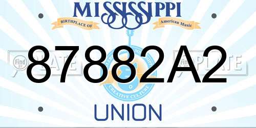 87882A2 Mississippi License Plate