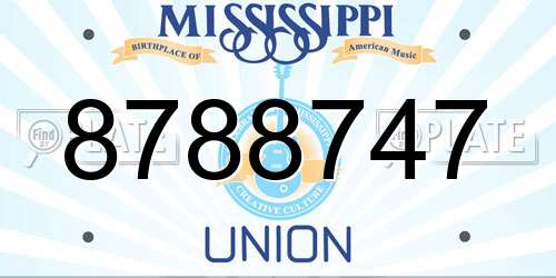 8788747 Mississippi License Plate