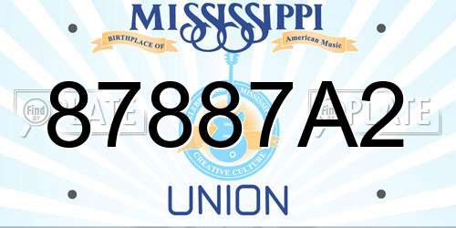 87887A2 Mississippi License Plate