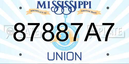 87887A7 Mississippi License Plate