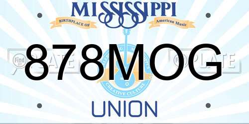 878MOG Mississippi License Plate