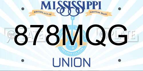 878MQG Mississippi License Plate