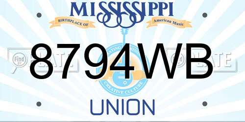 8794WB Mississippi License Plate