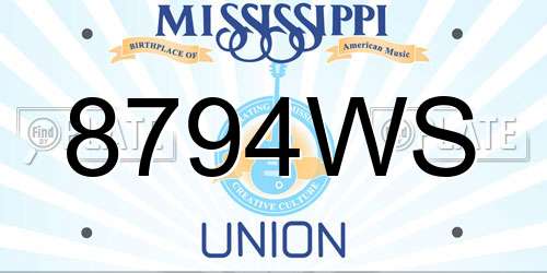 8794WS Mississippi License Plate