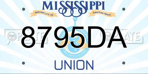 8795DA Mississippi License Plate