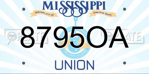 8795OA Mississippi License Plate