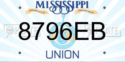 8796EB Mississippi License Plate