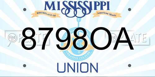 8798OA Mississippi License Plate