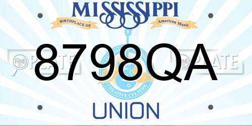 8798QA Mississippi License Plate