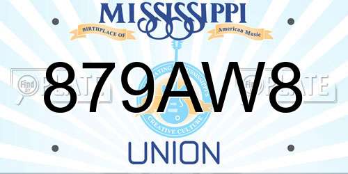 879AW8 Mississippi License Plate