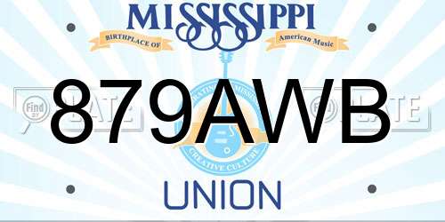 879AWB Mississippi License Plate