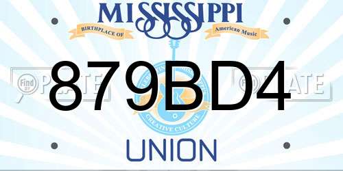 879BD4 Mississippi License Plate