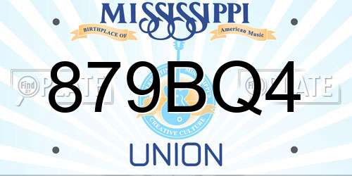 879BQ4 Mississippi License Plate