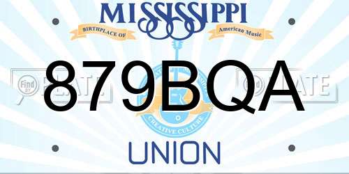 879BQA Mississippi License Plate
