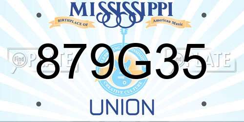 879G35 Mississippi License Plate