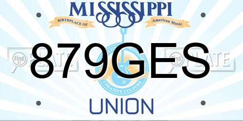 879GES Mississippi License Plate