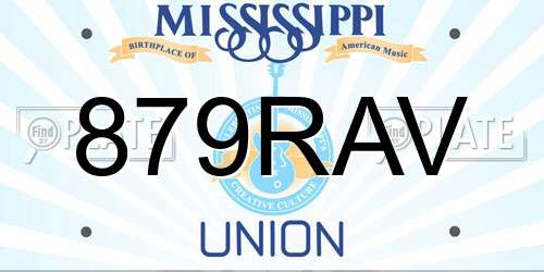 879RAV Mississippi License Plate