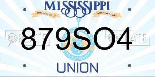 879SO4 Mississippi License Plate