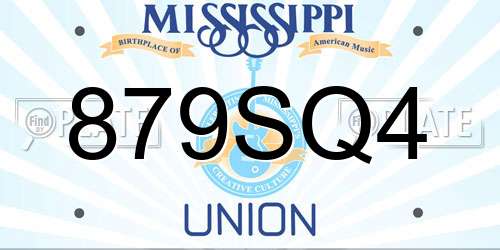 879SQ4 Mississippi License Plate