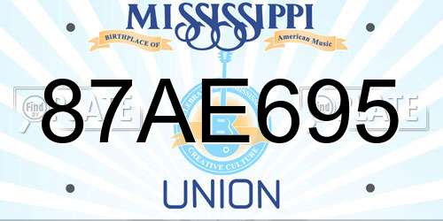 87AE695 Mississippi License Plate