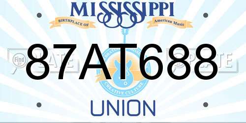 87AT688 Mississippi License Plate
