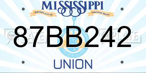 87BB242 Mississippi License Plate