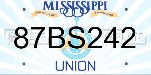 87BS242 Mississippi License Plate