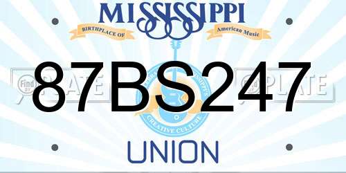 87BS247 Mississippi License Plate