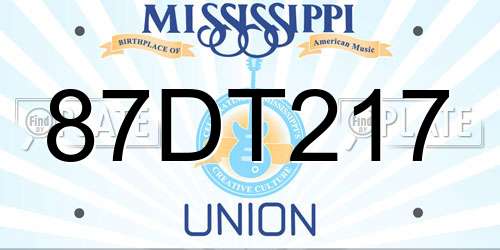 87DT217 Mississippi License Plate