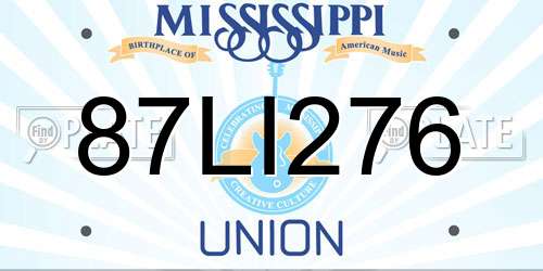 87LI276 Mississippi License Plate