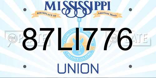 87LI776 Mississippi License Plate