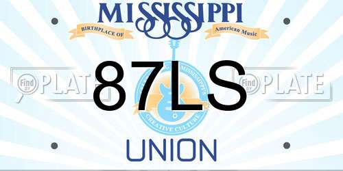 87LS Mississippi License Plate