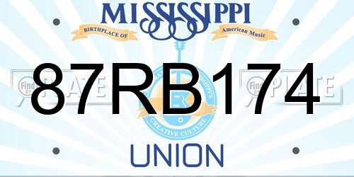 87RB174 Mississippi License Plate