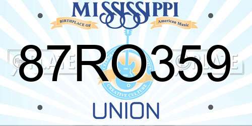 87RO359 Mississippi License Plate