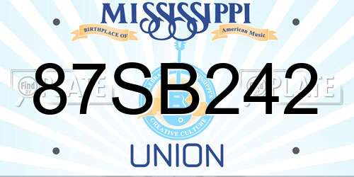 87SB242 Mississippi License Plate