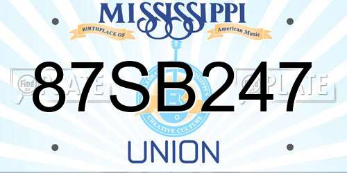 87SB247 Mississippi License Plate