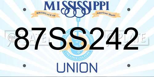 87SS242 Mississippi License Plate