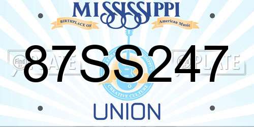 87SS247 Mississippi License Plate
