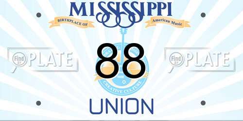 88 Mississippi License Plate