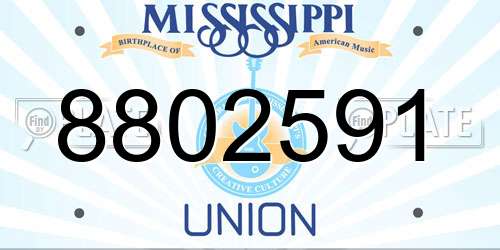 8802591 Mississippi License Plate