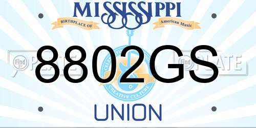 8802GS Mississippi License Plate