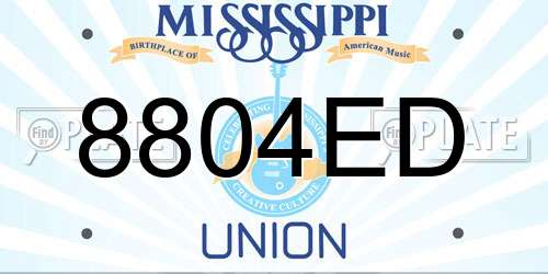 8804ED Mississippi License Plate