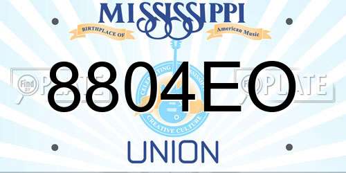 8804EO Mississippi License Plate
