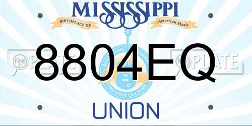 8804EQ Mississippi License Plate